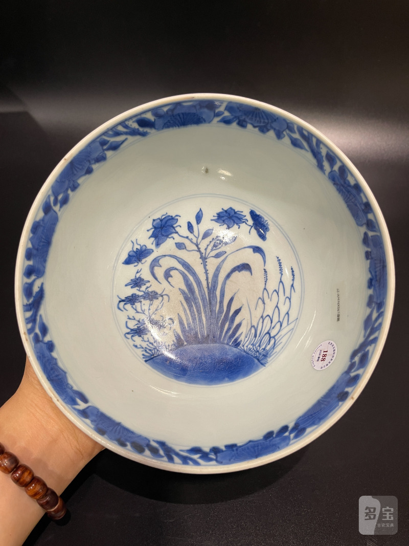 清康熙 青花锦鸡牡丹纹大碗 - 图13